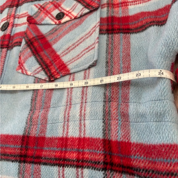 We The Free Blue Red Black Plaid Check Shirt Shacket - Picture 10 of 12
